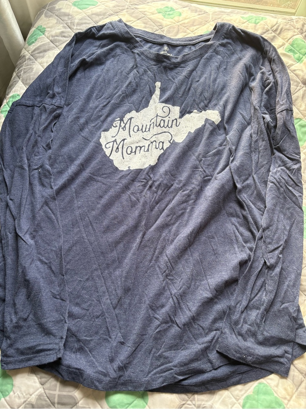 Top of the World Navy Long-Sleeve "Mountain Mamma" Tee